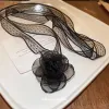Lace ribbon flower necklace, fashionable and super fairy-like, trendy choker necklace, simple and elegant, versatile, long necklace for women Application Scenario
